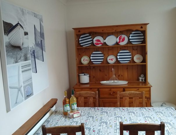 The separate kitchen and dining room