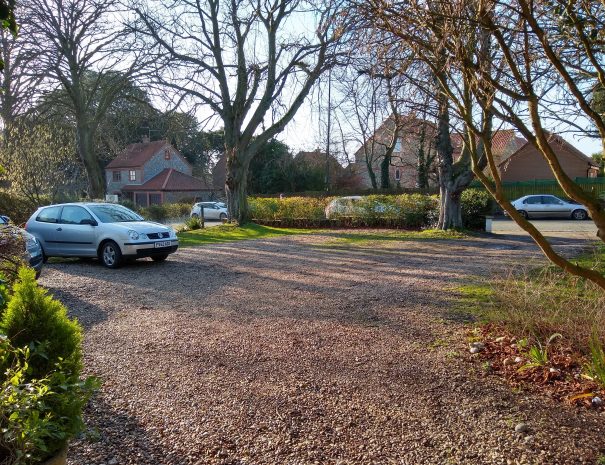 The generous off-road parking area